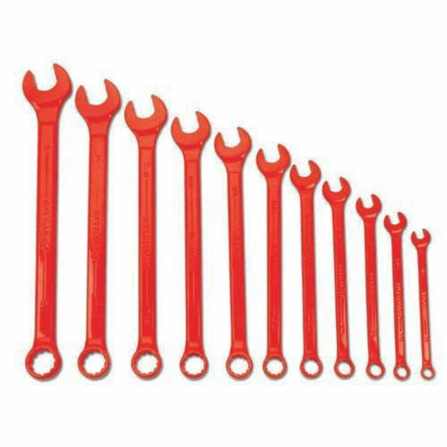11 pc SAE SUPERCOMBO® High Visibility Red Combination Wrench Set