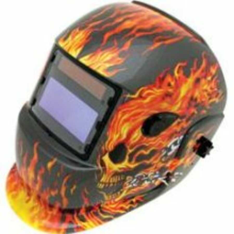 WeldSkill Auto-Darkening Solar Welding Helmet, Flame