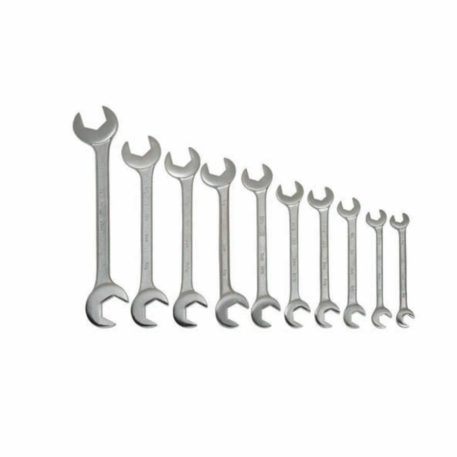 10 pc SAE 15° - 60° Double Open End Angle-head Wrench Set