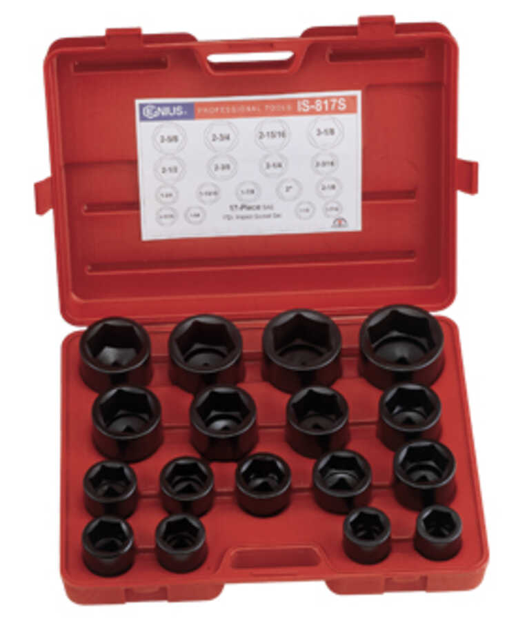 17 Pc 1" Drive Metric Impact Socket Set