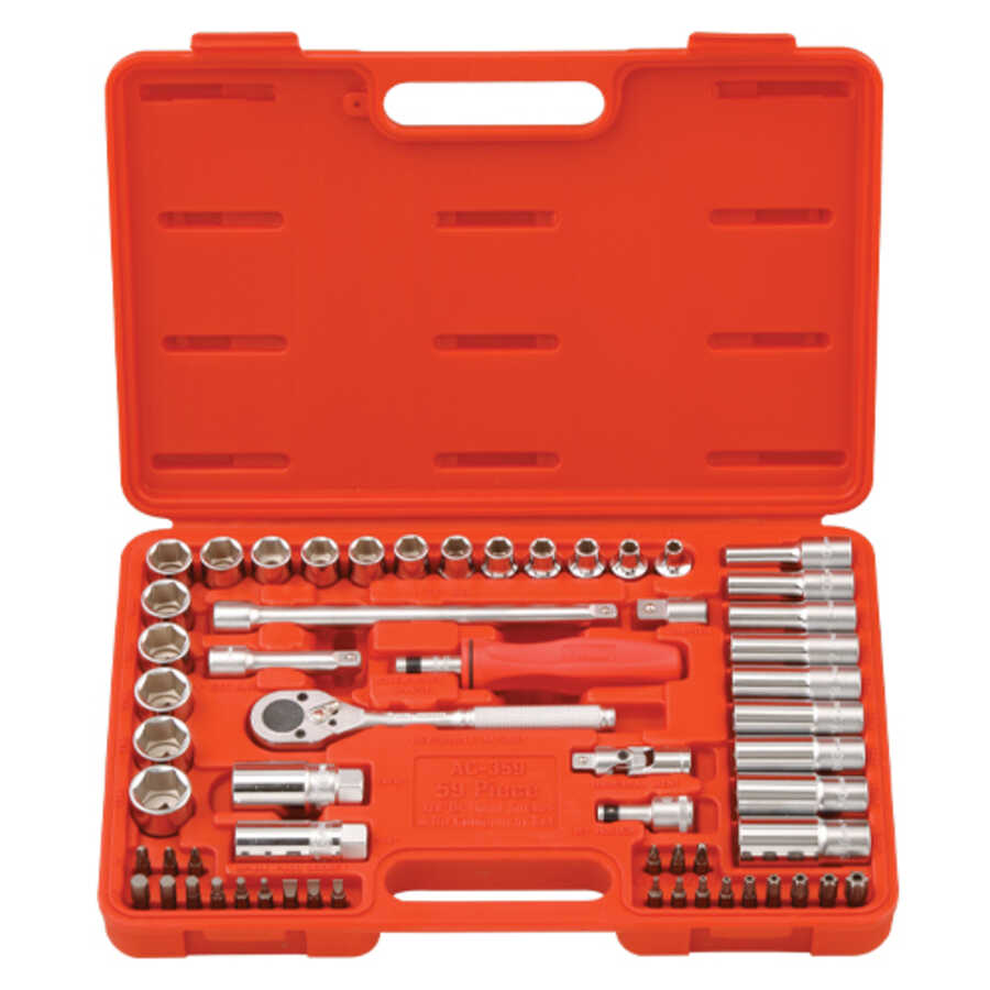 59PC 3/8" Dr. Metric Hand Socket(6Pt.) & Bit Set