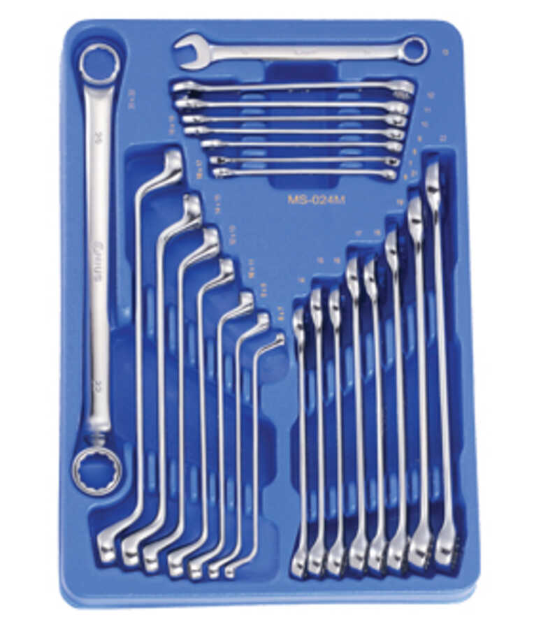 24PC Metric Combination and Box End Wrench Set