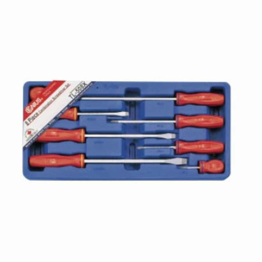 Combination Screwdriver Set Big Handle 8 Pc