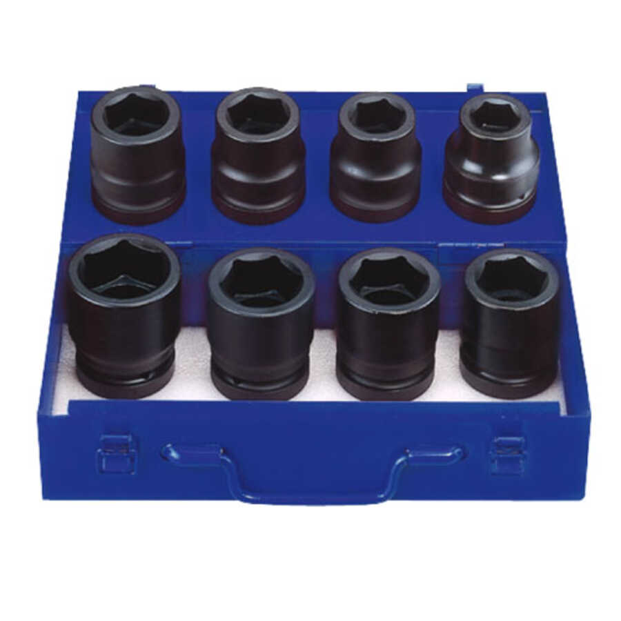 1" Drive Impact Socket 6 Point Fractional SAE Set 8 Piece