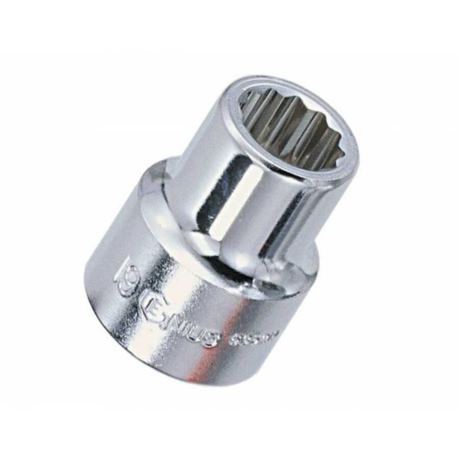 1" Drive 12 Point Metric Chrome Hand Socket 41mm