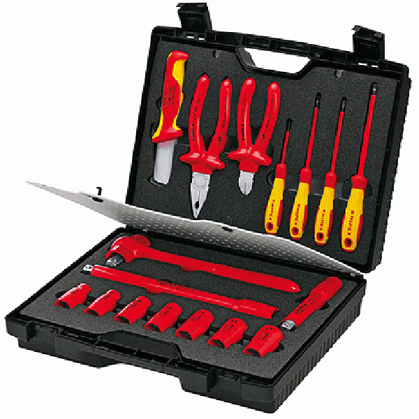 17pc. Compact Tool Case Kit w/ Insulated Tools