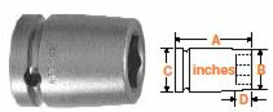 3/4 Inch Square Drive Fractional SAE Socket 2 1/2 Inch Hex