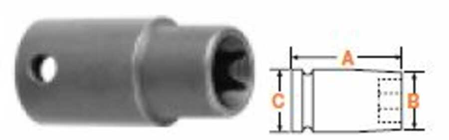 1/4" Square Drive Torx Socket E-4 Driver Size