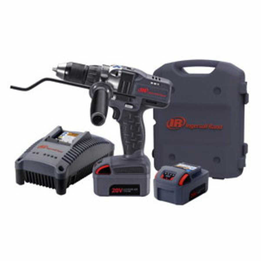 1/2 Inch Drive Cordless 20V Drill Driver Kit w 2 Batteries