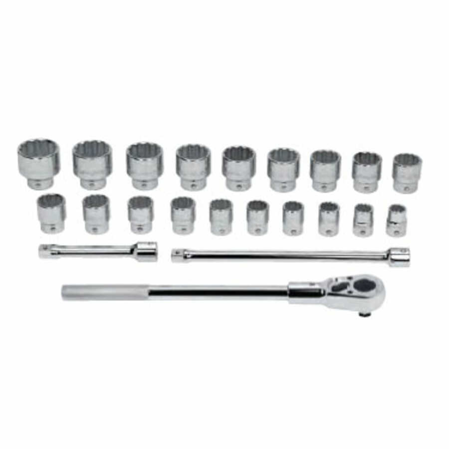 23 pc 3/4" Drive -Point Metric Shallow Socket and Drive Tool Set
