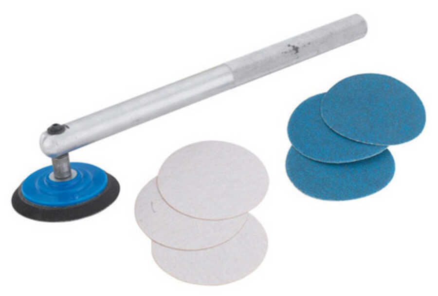 Swirl Tool with Velcro Backing Discs. Includes 3 - 80 Grit