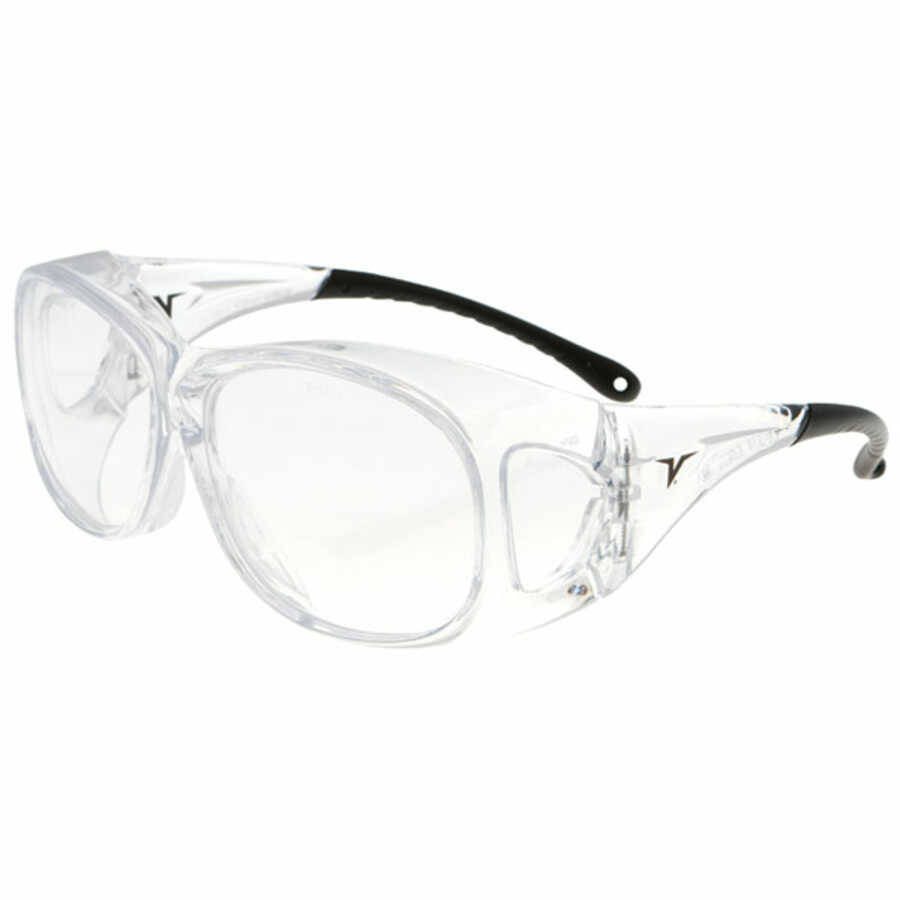 Veratti OTG Clear Frame Clear Lens ScratchCoat Safety Glasses