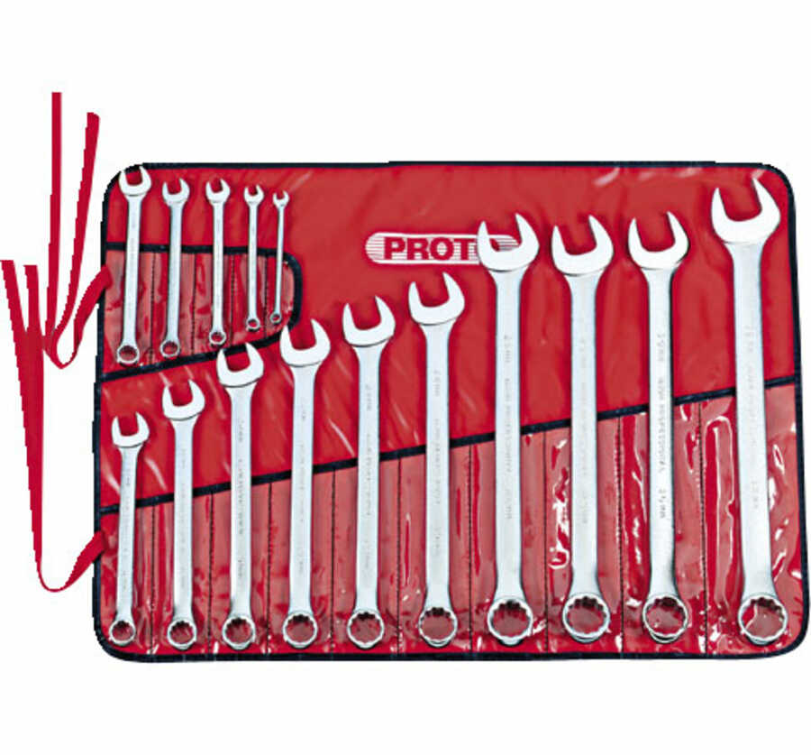 12 Pt Satin Metric Combination ASD Wrench Set 15 Pc