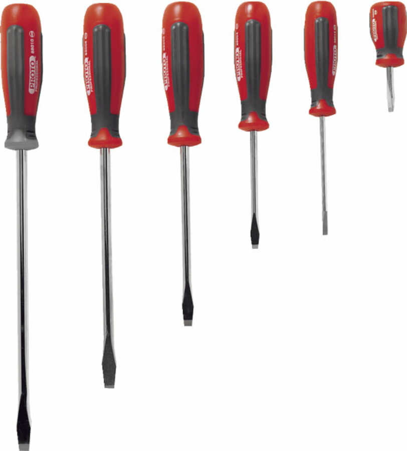 6 Piece Super Proto Slotted Round Screwdriver Set J88806