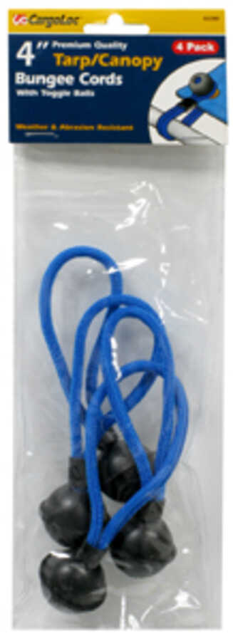 Ball Bungee 4 Pc. 4" Blue Tarp