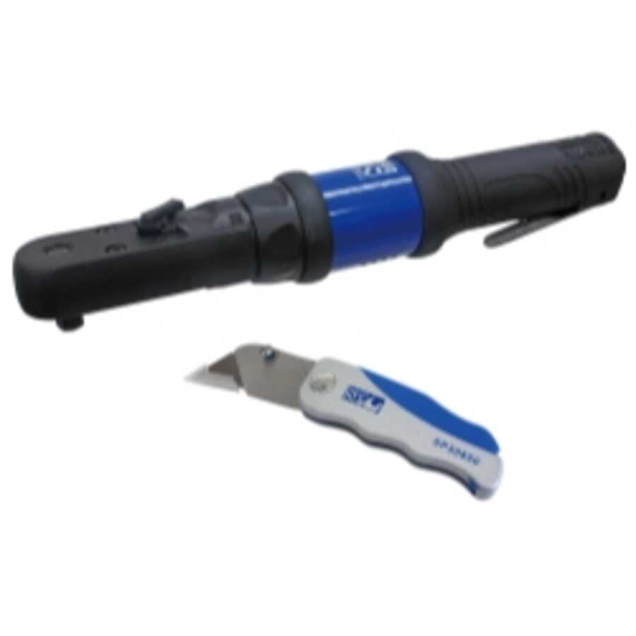 3/8" Flat Head Ratchet with Utility Knife
