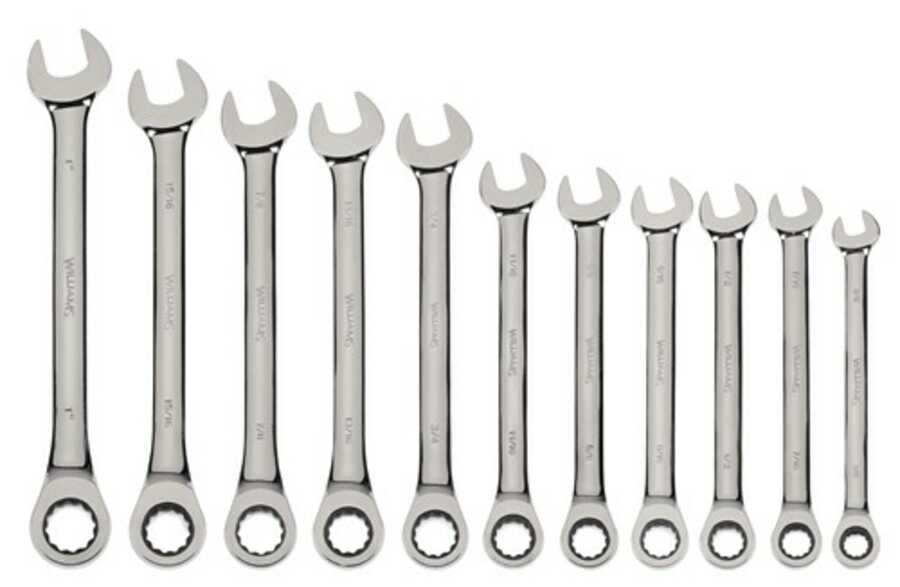 11 pc SAE Combination Ratcheting Wrench Set