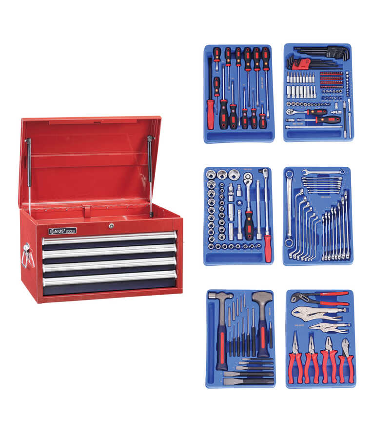 221PC Metric Mechanics Tool Set with Top Chest