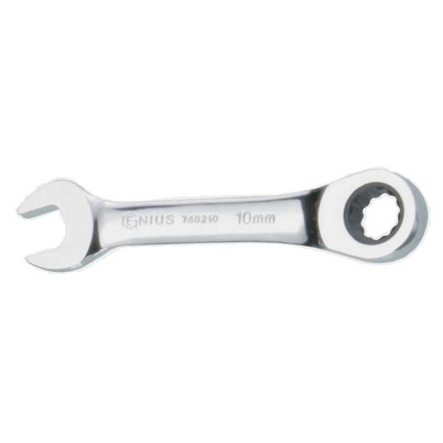 10mm High-Polished stubby combination ratcheting w