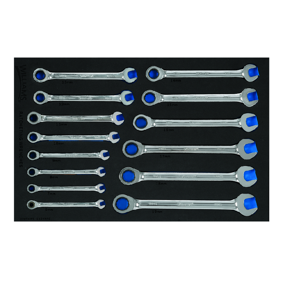 14 pc Metric Ratcheting Combination Wrench Set in 1/3 Foam Drawe