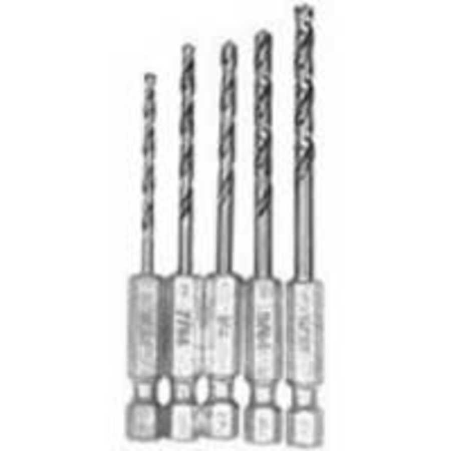 Vermont American 13135 Hex Drill Bit Set 1/4 In Shank, 5 Piece,