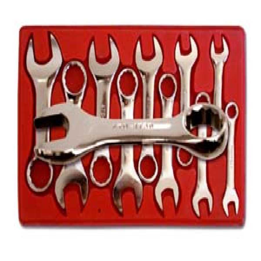 Metric Stubby Combination Wrench Set 10mm to 19mm 10 Pc