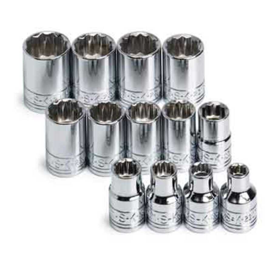 3/8 Inch Drive 12 Pt Metric Socket Set 13 Pc