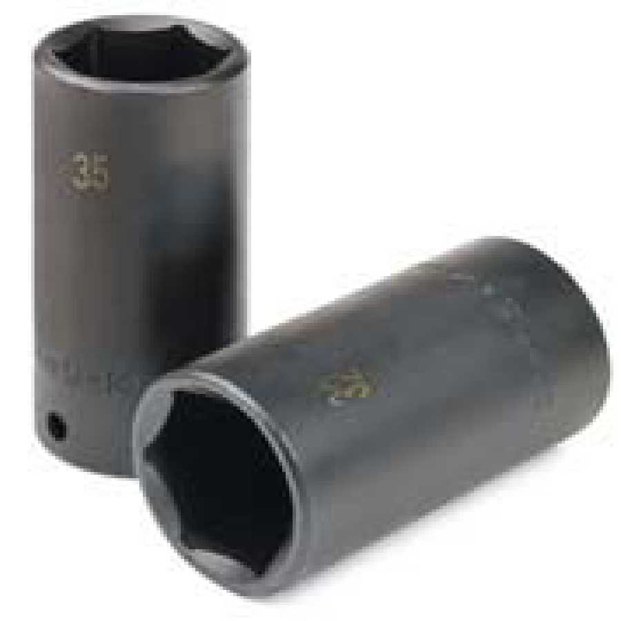 1/2 In Dr Axle Nut 6 Pt Deep Metric Impact Socket - 34mm