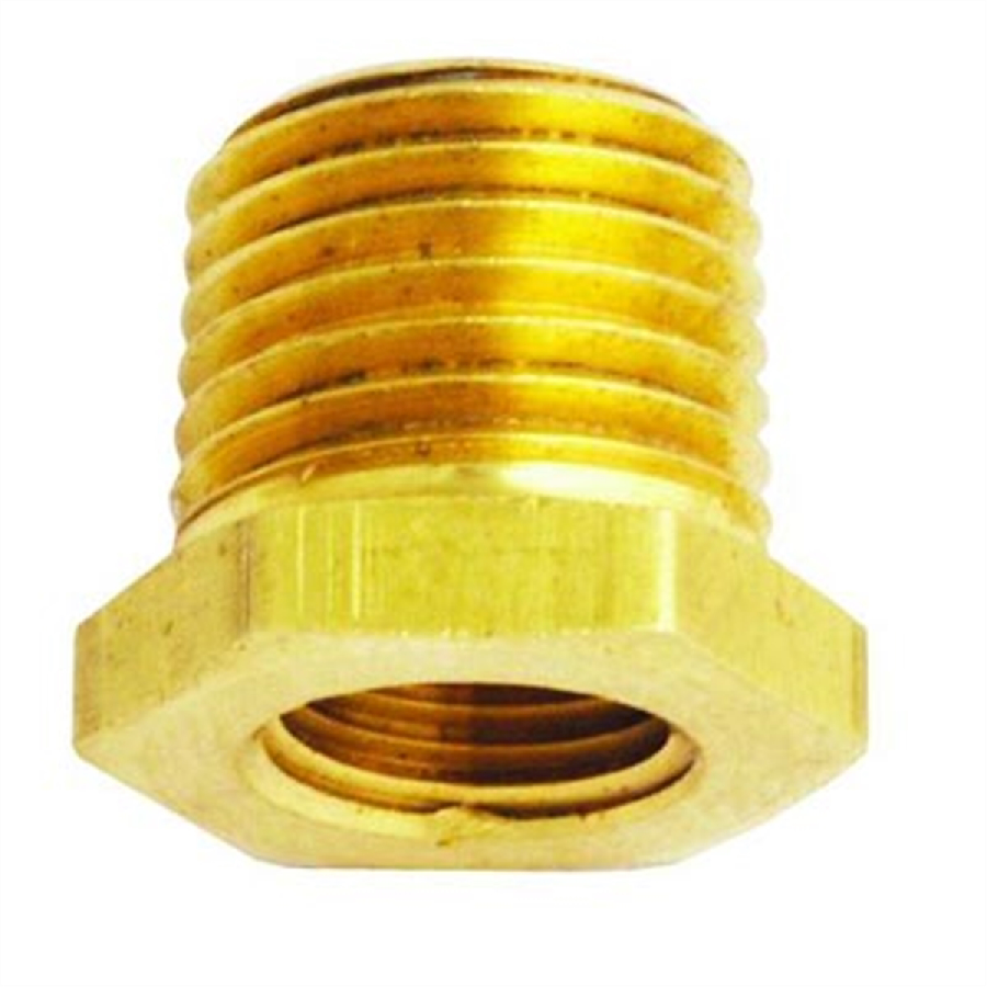 Brass Reducer Bushing 1/4 In NPT Male x 1/8 In NPT Female