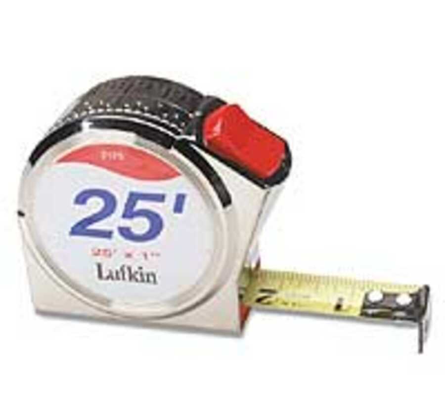 Tape Measure Chrome 25 Ft 1 In Wide