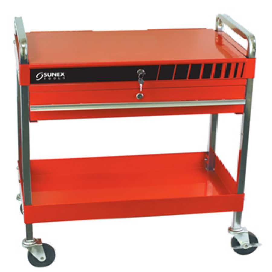 Deluxe Service Cart w/ Locking Top & Drawer