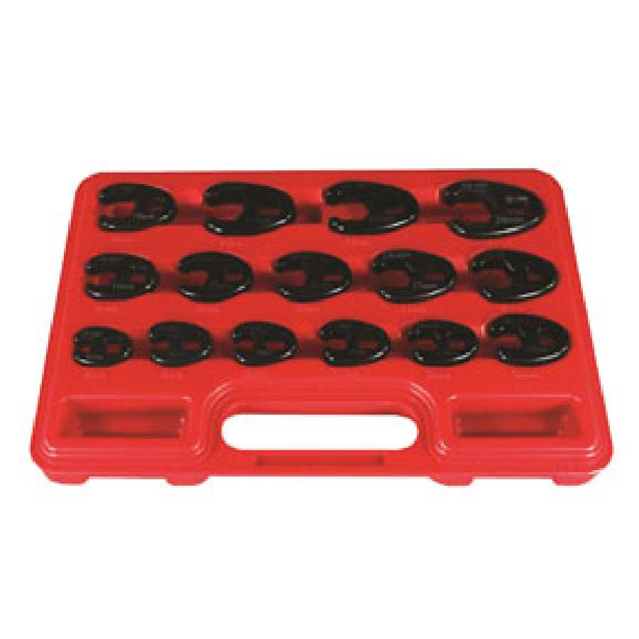 3/8 In Drive Metric Crowfoot Flare Socket Wrench Set - 15-Pc