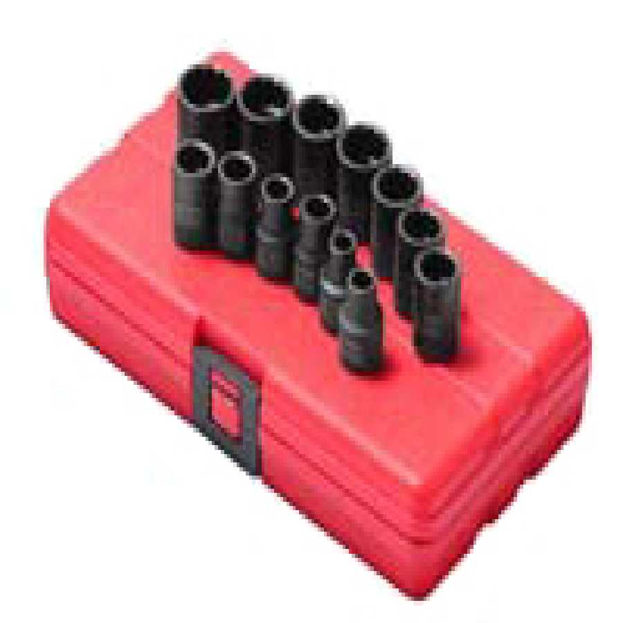 3/8 Inch Drive Standard Metric 12-Pt Impact Socket Set 13 Pc