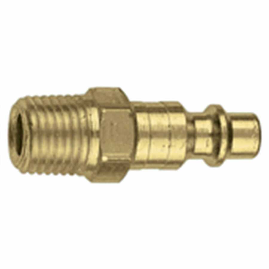 Male Thread Industrial Interchange Brass Coupler Plug - 1/4 In N
