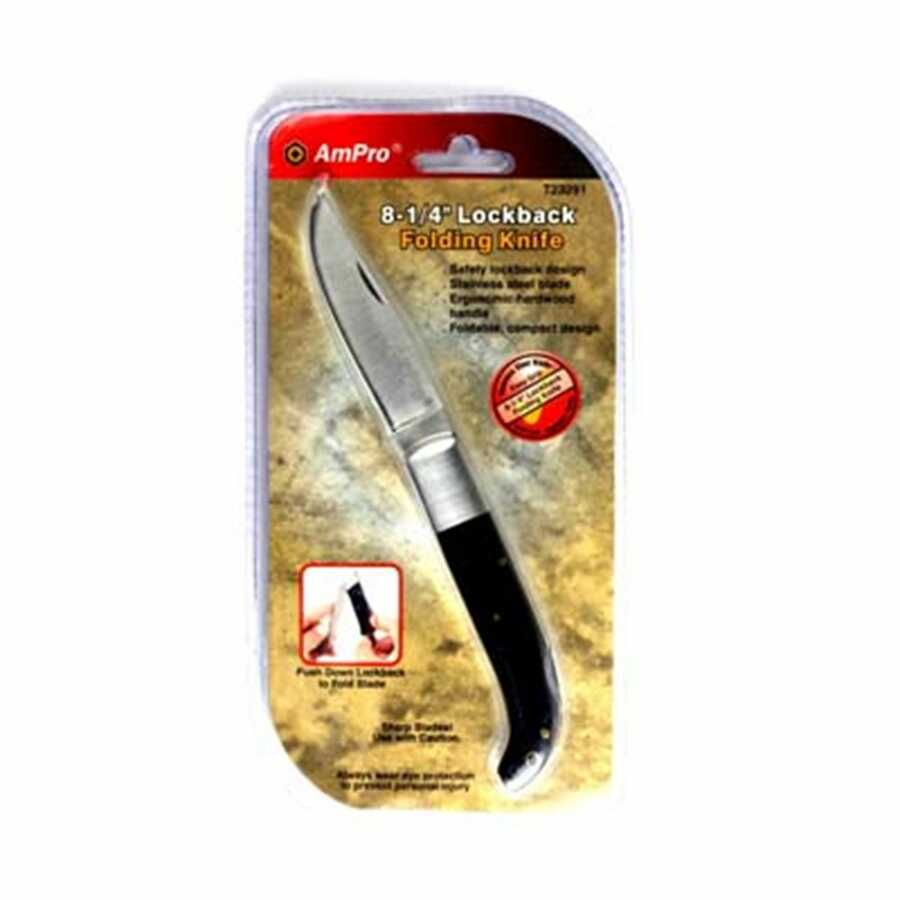 8-1/4" Lockback Fold Knife-Bla