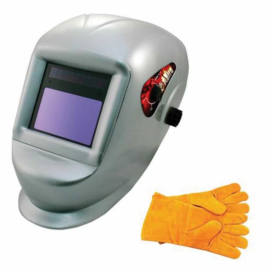 Deluxe Solar Auto-Darkening Welding Helmet w/ Bigger Window, 13.