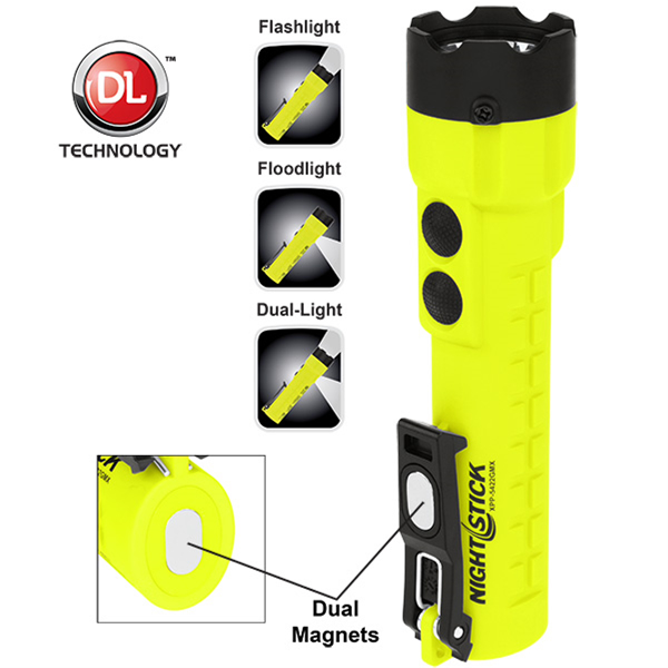 Dual-Light Flashlight with Dual Magnets - Green