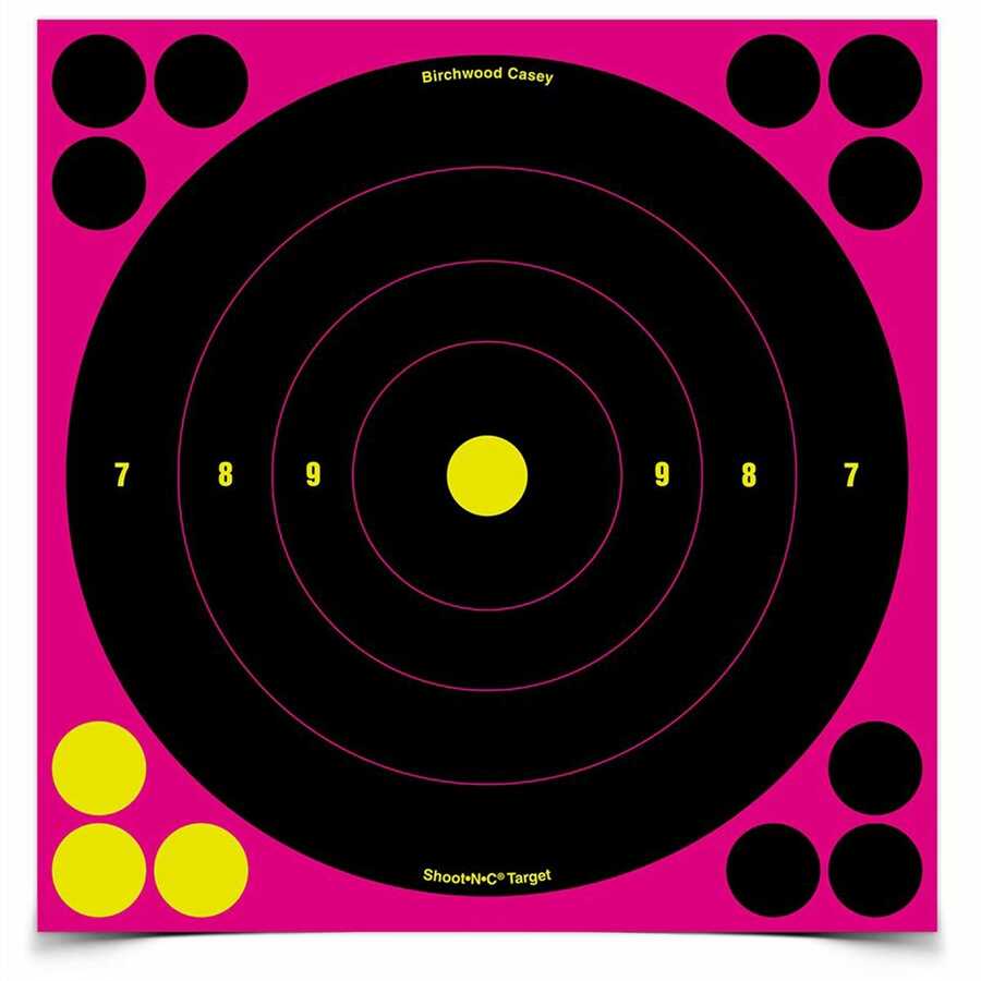 Shoot N C 8" PINK Bulls EYE 30 PACK