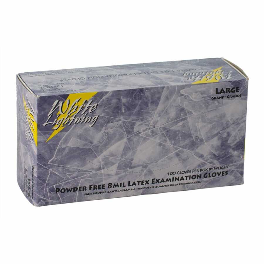 White Lightning Latex Gloves Large 100/Box