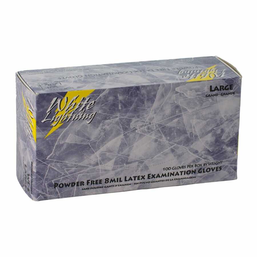 White Lightning Latex Gloves Medium 100/Box