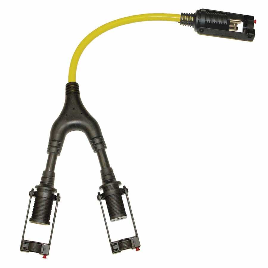 Extension Cord Male to Dual Female E-Zee Lock Connector