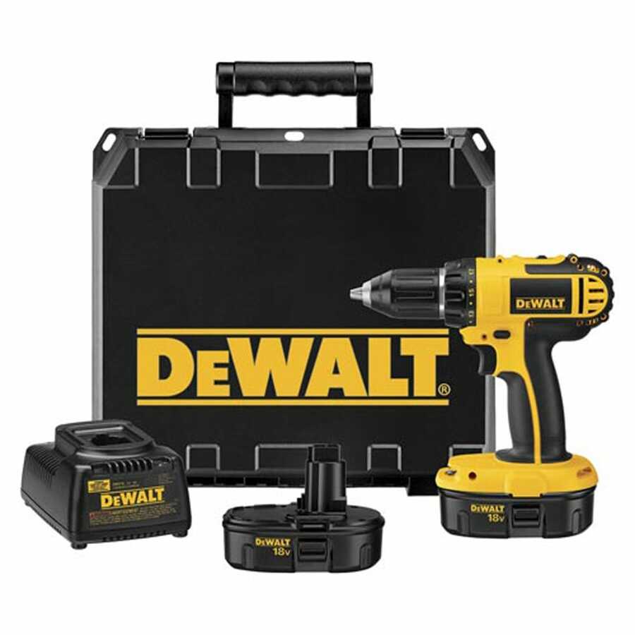 1/2" Drive Heavy-Duty Compact 18 Volt Cordless Drill/Driver Kit