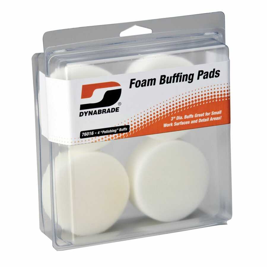 3" White Foam Polishing Pads (Four in clear Pkg.)