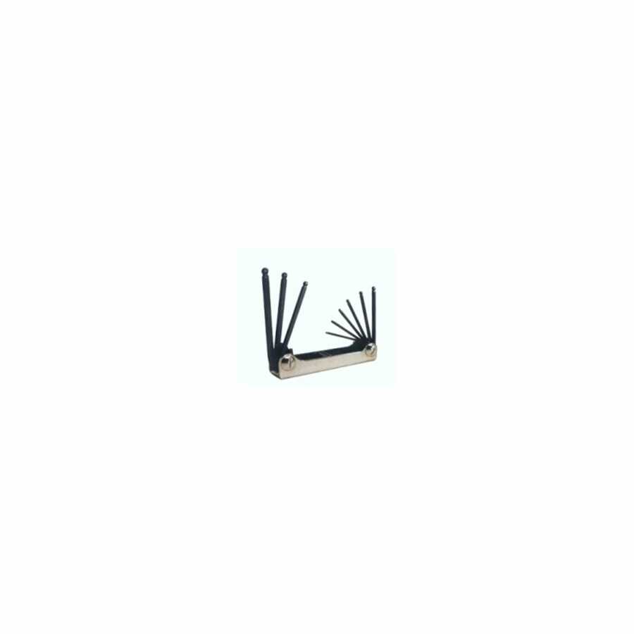 Fold Up Ball End Hex Key Set 1/16-5/32 Inch 7 Pc