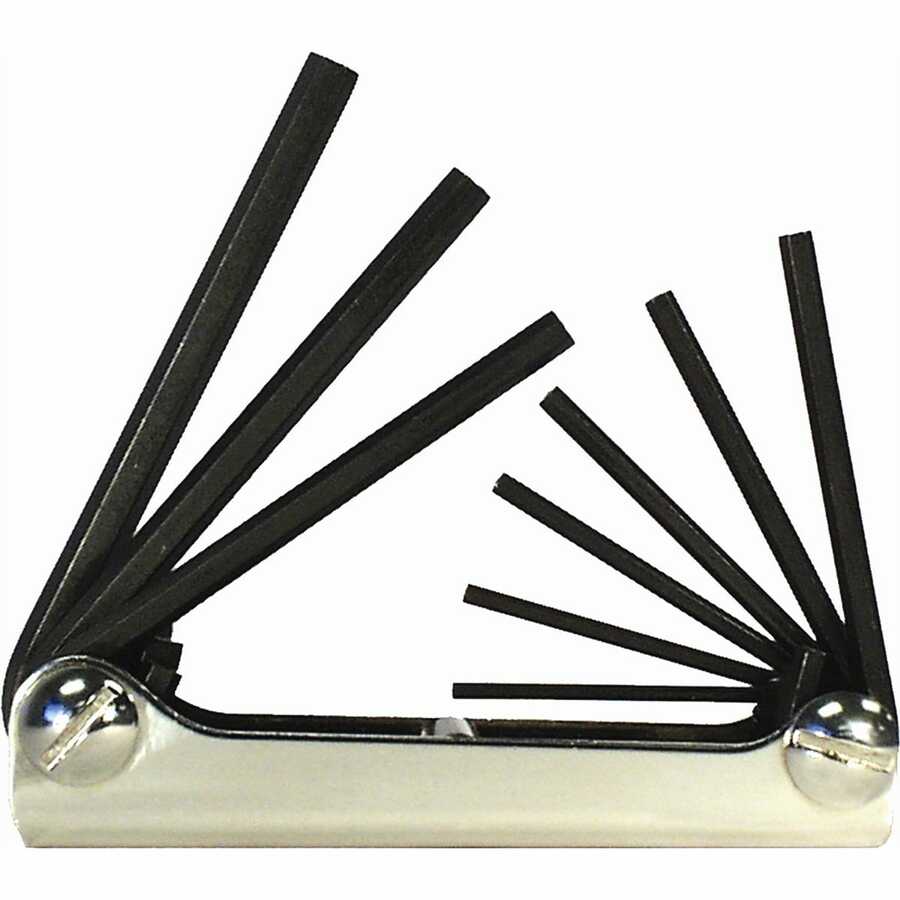 9-Pc Fold Up Hex Key Set 5/64-1/4 In