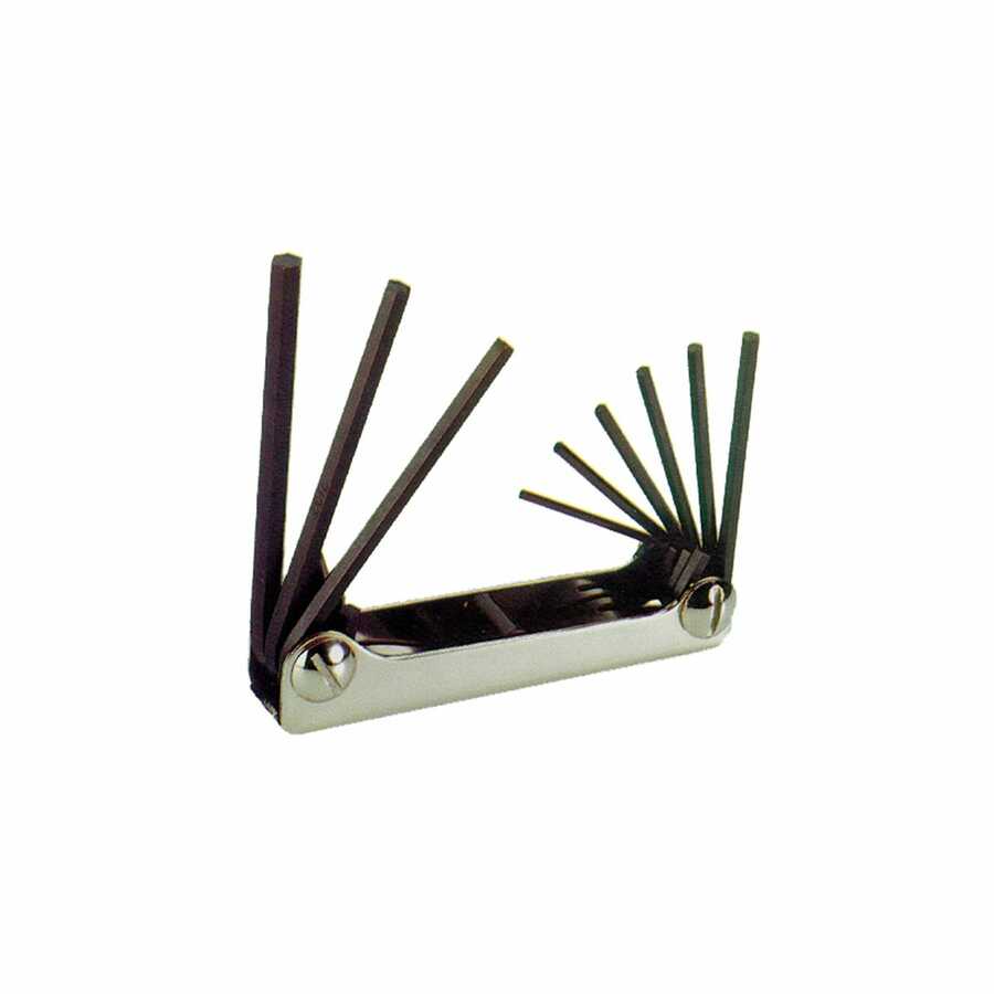 Fold Up Hex Key Set .050-3/16 In - 9-Pc