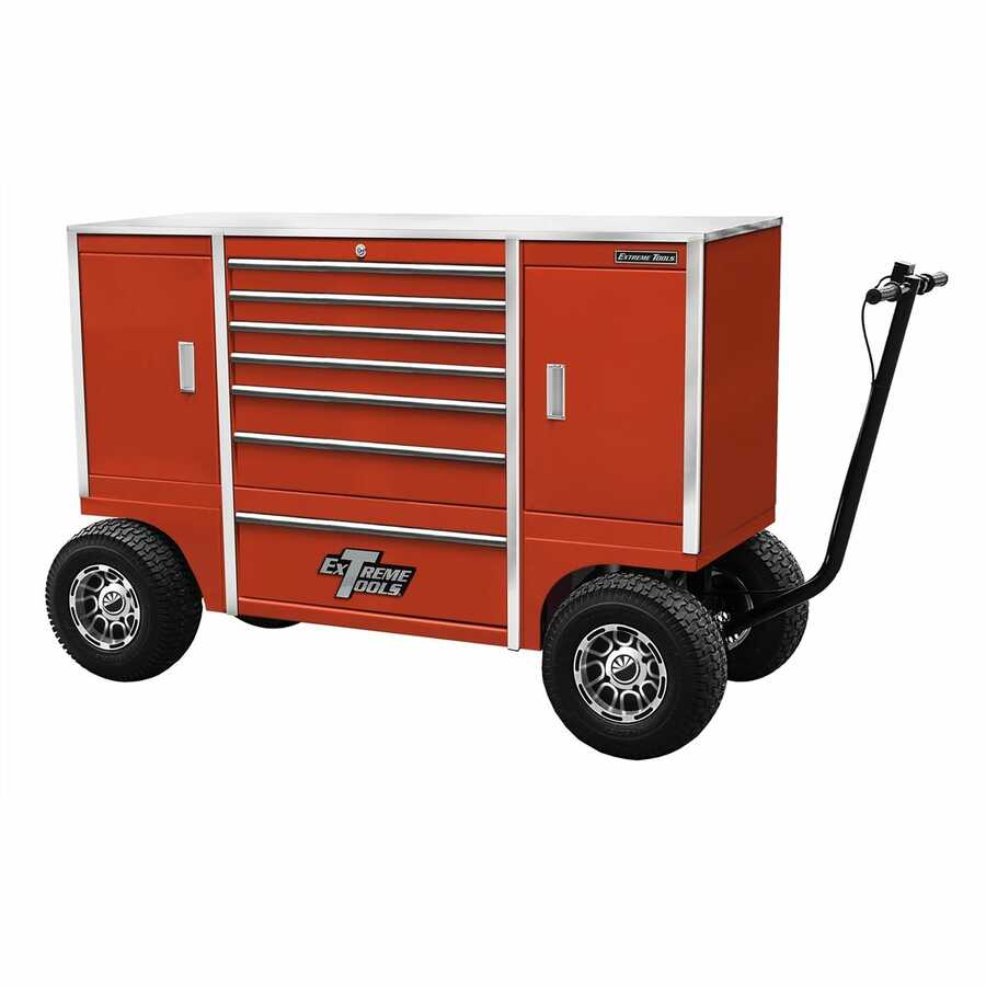 70 Inch 7 Drawer/2 Compartment Pit Box, Red