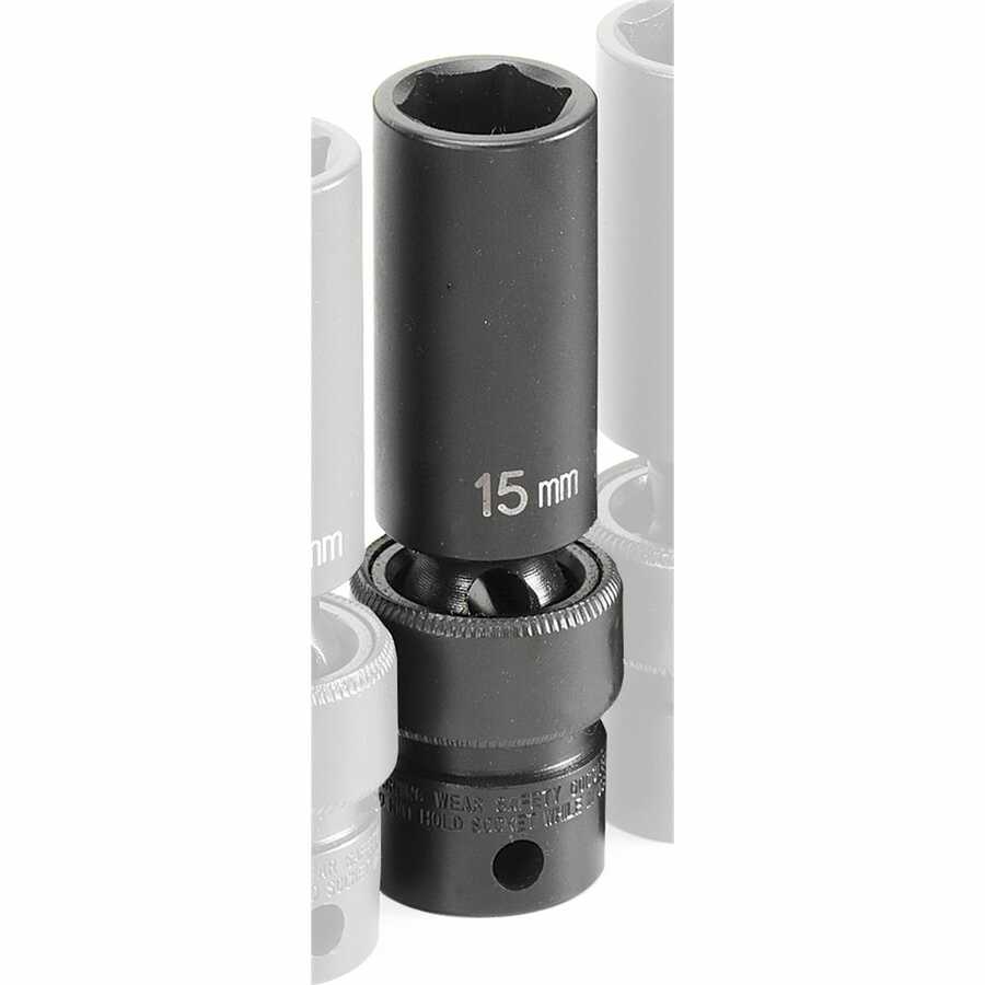 3/8 Inch Deep Universal Impact Socket 15mm