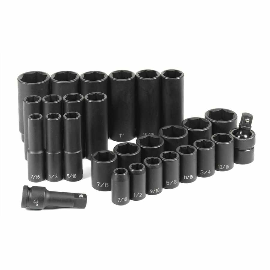 dup of 102120 28 Piece 1/2" Drive Standard and Deep Length Im