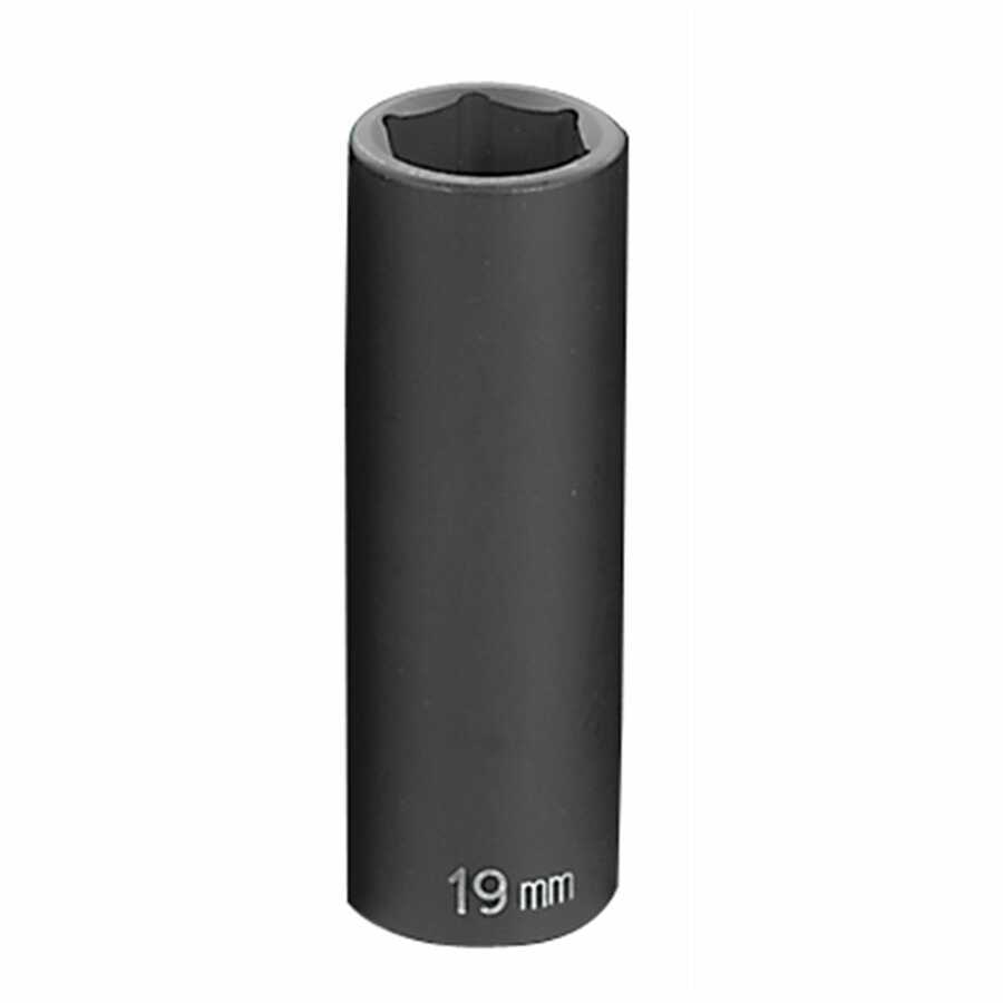 1/2 In Dr 6 Pt Deep Metric Impact Socket 19mm